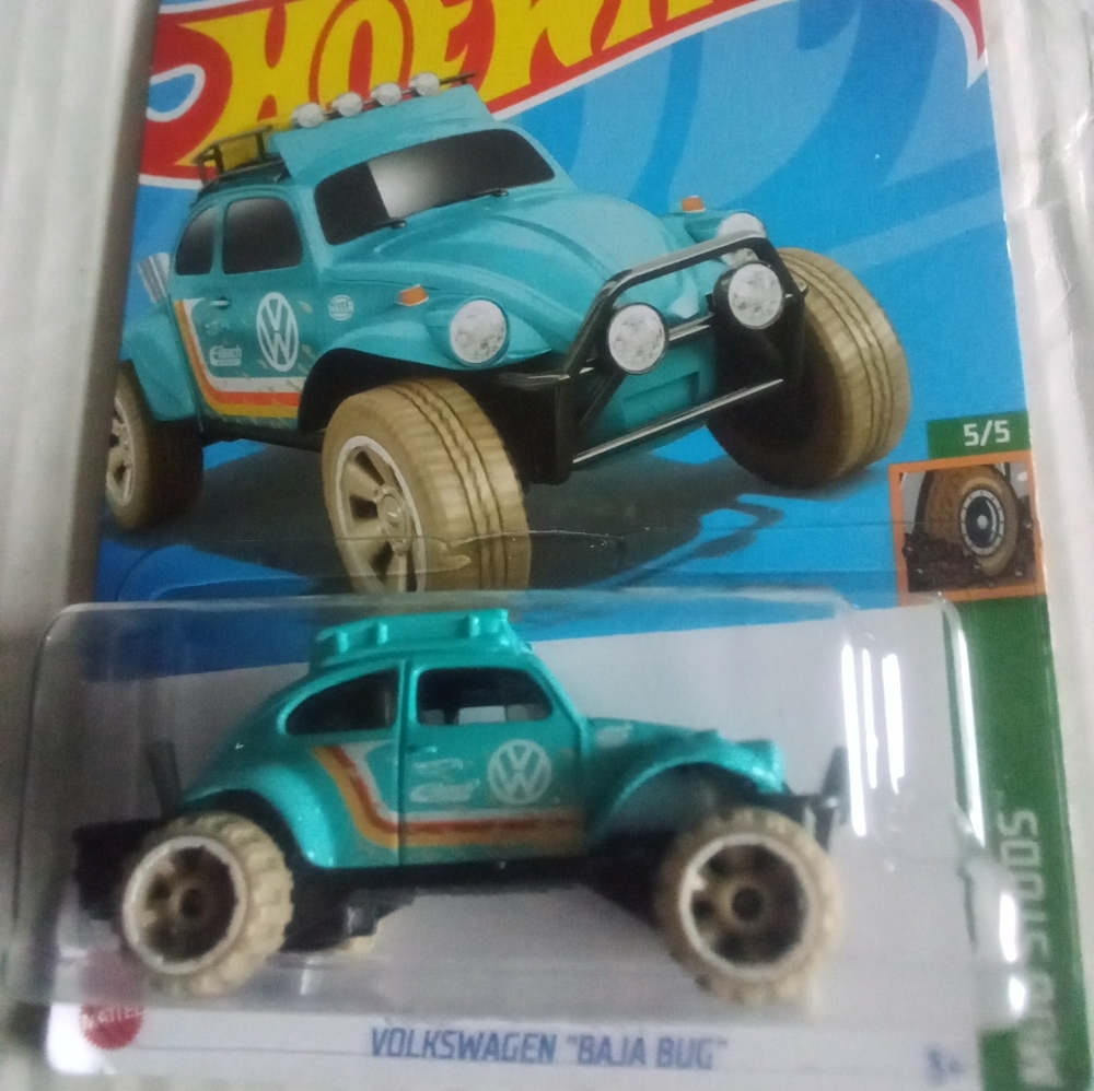 2022 Hot Wheels Volkswagen Baja Bug 160/250 HW Mud Studs 5/5 Aqua 1/64 Scale